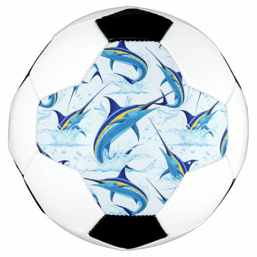 ブルーマーリンが海から飛び出す サッカーボール (正面)