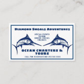 ブルーマーリンデザイン海チャータービジネスカード 名刺 (正面)