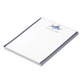 ブルーマーリンフィッシュフィッシャーマパーソナライズされたン ノートパッド (回転)