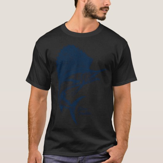 ブルーマーリン深海釣りアングラー Tシャツ (正面)
