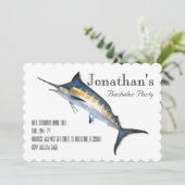 ブルーマーリン5x7招待状スカラップ 招待状 (スタンド正面)