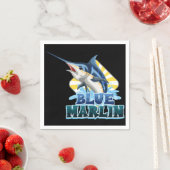 ブルーマーリン・フィッシュ・Tシャツとカートン・キャラクター スタンダードカクテルナプキン (インサイチュ)