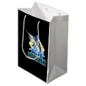 ブルーマーリン・フィッシュ・Tシャツとカートン・キャラクター ミディアムペーパーバッグ (正面アングル)