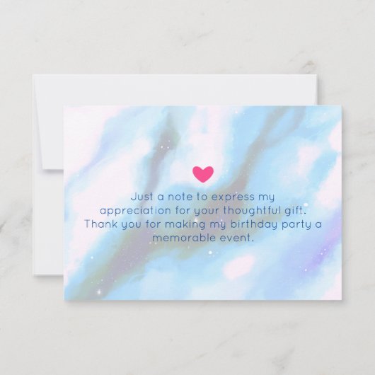 ブルーマーリーアウタースペース抽象芸術パーティーありがとう 招待状 (裏面)