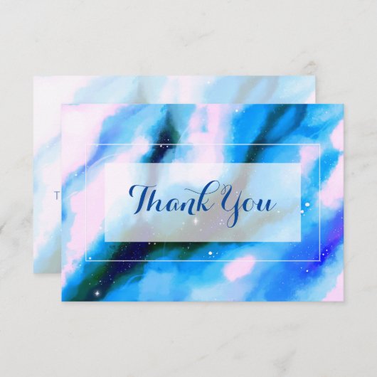 ブルーマーリーアウタースペース抽象芸術パーティーありがとう 招待状 (正面/裏面)