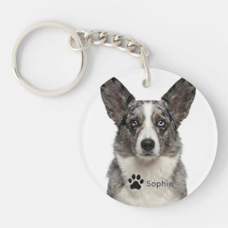 ブルーマールコーギーの犬キーチェーン キーホルダー