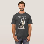 ブルーマール+ボーダーコリーがくっついて離れない Tシャツ (正面フル)