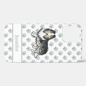 ブルーマール・ラフコリー かわいい カートゥーン 犬 + 名前 Case-Mate iPhoneケース (裏面 (横))