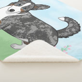 ブルーマーレカルディガンウェルシュコーギーフラワーズ シェルパブランケット (3/4)