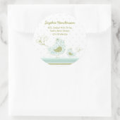 ブルーマ渦巻形のム&ベビーバード住所 シールシール ラウンドシール (バッグ)