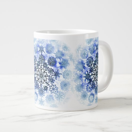 ブルーミスティ雪片カップ ジャンボコーヒーマグカップ (正面右)