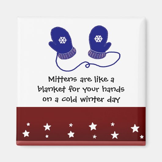 ブルーミッテンズウィズウィンターことわざ マグネット (正面)