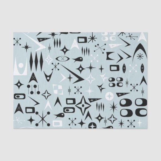 ブルーミッドセンチュリーモダンティッシュペーパー 薄葉紙 (正面)