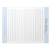 ブルーミニマスタイリッシュリストが並んだ ノートパッド (正面)