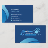 ブルーミニマモダンリストの圧力洗浄 名刺 (正面/裏面)