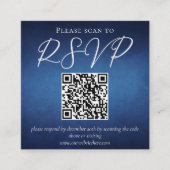 ブルーミニマモダンリストウォーターフロントウェディングRSVP エンクロージャーカード (正面)