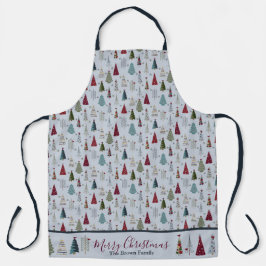 ブルーミニマモダンリストクリスマスツリー エプロン