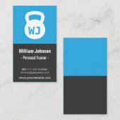 ブルーミニマモダンリストケットルベルフィットネストレーナー 名刺 (正面/裏面)