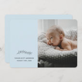 ブルーミニマモダンリスト生誕の発表 招待状 (正面/裏面)