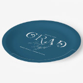 ブルーミニマモダンリスト |卒業パーティー ペーパープレート (アングル)