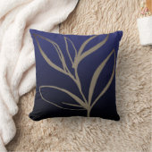 ブルーミニマリストウォーター葉カラー装飾用クッション クッション (ブランケット)