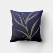 ブルーミニマリストウォーター葉カラー装飾用クッション クッション (裏面)