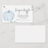 ブルーミニマリストカボチャ赤ちゃんシャワーおむつラッフル エンクロージャーカード (正面/裏面)