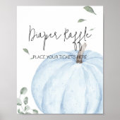 ブルーミニマリストカボチャ赤ちゃんシャワーおむつラッフル ポスター (正面)