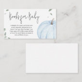 ブルーミニマリストカボチャ赤ちゃんシャワーブックベビー エンクロージャーカード (正面/裏面)