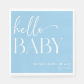 ブルーミニマリストハローベビーベビーシャワー スタンダードランチョンナプキン (正面)