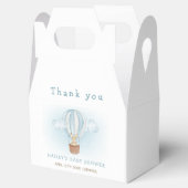 ブルーミニマリストバニーホットエアバルーンベビーシャワー フェイバーボックス (オープン)