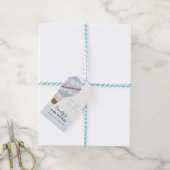 ブルーミニマリストボーホホットエアバルーンベビーシャワー ギフトタグ (より糸付き)