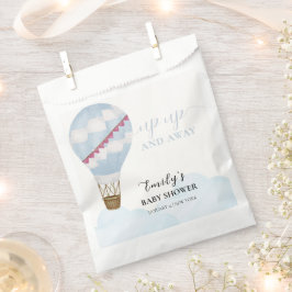 ブルーミニマリストボーホホットエアバルーンベビーシャワー フェイバーバッグ