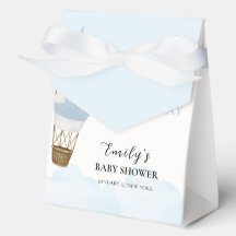 ブルーミニマリストボーホホットエアバルーンベビーシャワー