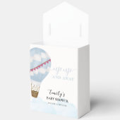 ブルーミニマリストボーホホットエアバルーンベビーシャワー フェイバーボックス (見開き)