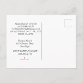 ブルーミニマリスト写真卒業発表 インビテーションポストカード (裏面)