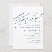 ブルーミニマリスト卒業パーティー招待状 招待状 (正面)