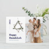 ブルーミニマリスト水彩星2021ハヌカ  シーズンカード (スタンド正面)