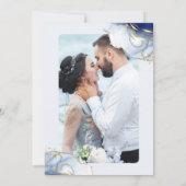 ブルーミニマリスト水結婚色 招待状 (裏面)