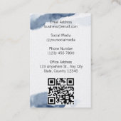 ブルーミニマリスト縦テンプレート写真シンプル 名刺 (裏面)