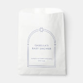 ブルーミニマリストBohoアーチベビーシャワー フェイバーバッグ (正面)