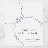 ブルーミニマリストBohoアーチベビーシャワー ワインラベル (シングルラベル)