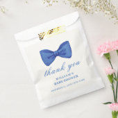 ブルーミニマリストbow男の子ベイビーシャワーありがとう フェイバーバッグ (封をした状態)