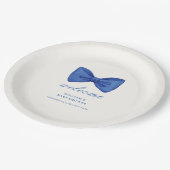 ブルーミニマリストBow Boyベビーシャワーへようこそ ペーパープレート (アングル)