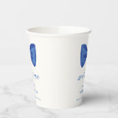 ブルーミニマリストBow Boyベビーシャワーへようこそ 紙コップ (左)