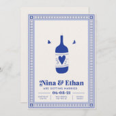 ブルーミニマルウェディング招待状 | エレガント＆シンプル 招待状 (正面/裏面)