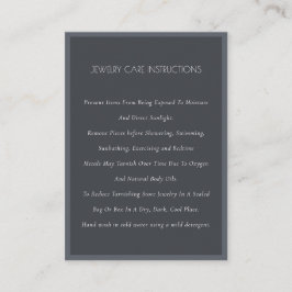 ブルーミニマルエレガント白黒ジュエリー気に 名刺