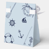 ブルーミニマルエレガント魚釣りボーイベビーシャワー フェイバーボックス (裏面)