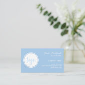 ブルーミニマルカラー会社ロゴ事業カスタム 名刺 (スタンド正面)