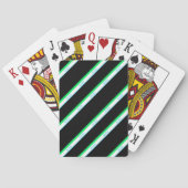 ブルーミニマルグリーンブラックストライプ文字 トランプ (裏面)
